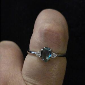 Elegant Silver and Blue Gemstone Ring